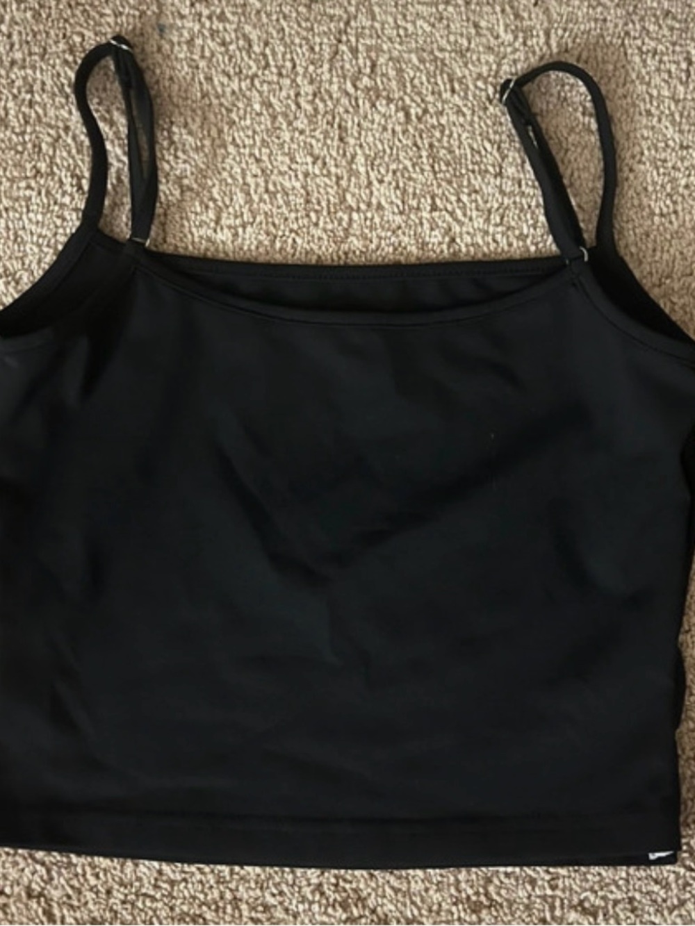 Everyday Black Stretch Tank with Adjustable Straps